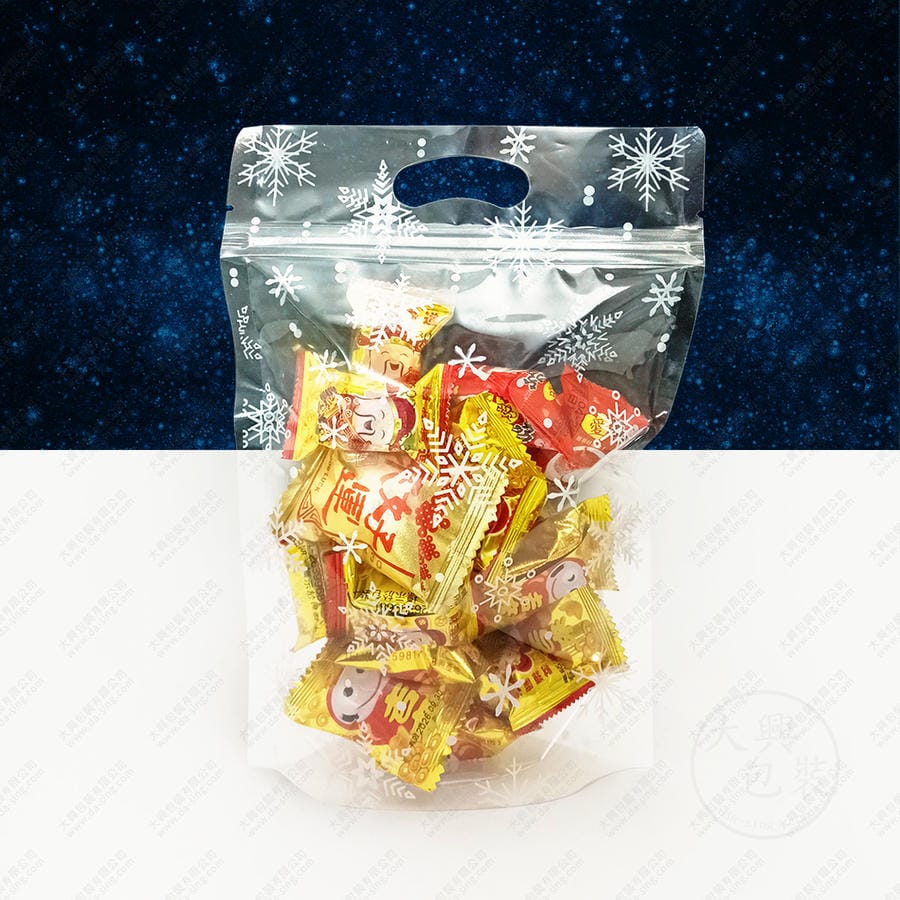 透明雪花手提夾鏈立袋