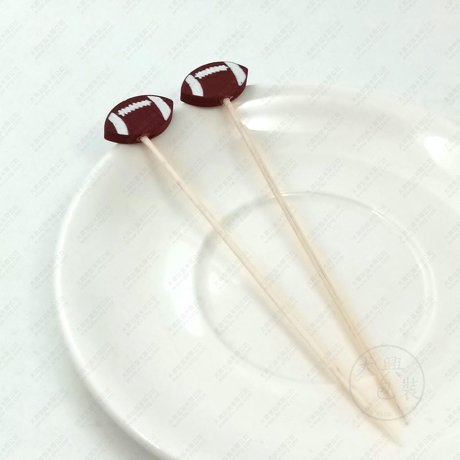 橄欖球創意水果叉