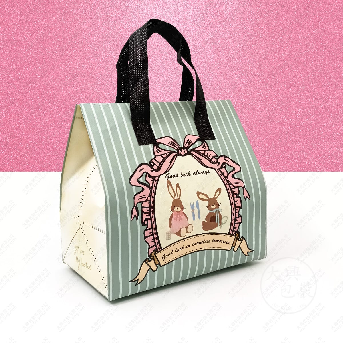 條紋小兔鋁箔保冷袋-中型袋